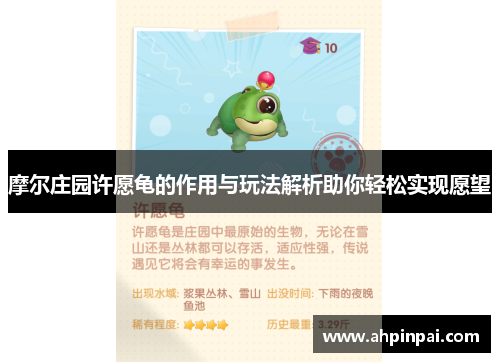 摩尔庄园许愿龟的作用与玩法解析助你轻松实现愿望